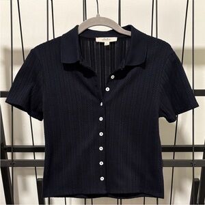 Anthropologie Navy Button-Down Shirt
